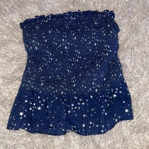 Blue and stars tube top